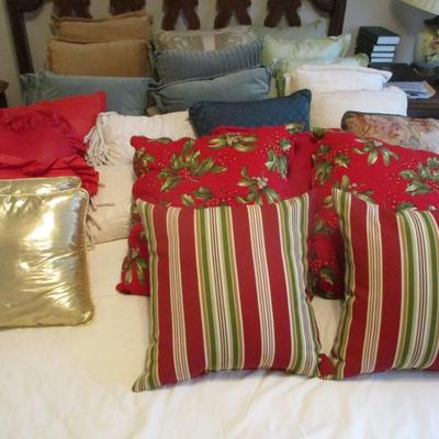 Assortment Of Throw Pillows Various Colors & Sizes Choice 1