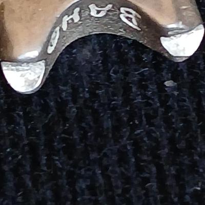 Vintage sterling silver original bear fetish charm signed BAH .925 marked pendant and a signed pendant with a pearl like design