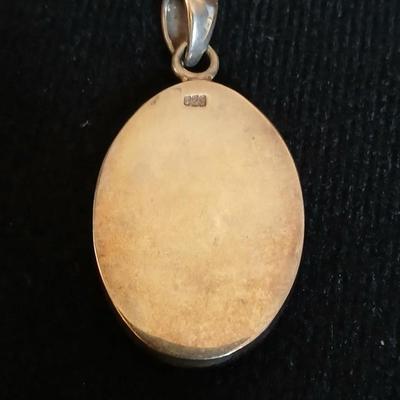 Vintage sterling silver original bear fetish charm signed BAH .925 marked pendant and a signed pendant with a pearl like design