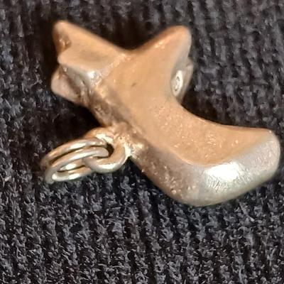 Vintage sterling silver original bear fetish charm signed BAH .925 marked pendant and a signed pendant with a pearl like design