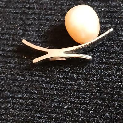 Vintage sterling silver original bear fetish charm signed BAH .925 marked pendant and a signed pendant with a pearl like design