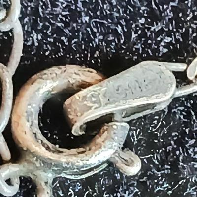 Tassel Chain Earrings .925 Sterling Silver Long Dangle Drop Earrings with a semi -matching necklace also marked .925