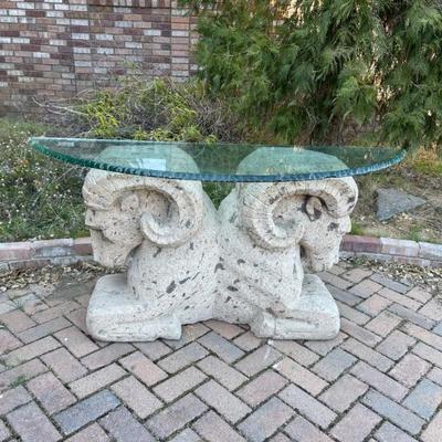 Concrete and glass entry table 