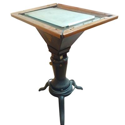Working Antique Edison-Dick Mimeoscope with Original Glass made by A.B. Dick Company Chicago U.S.A. Cast Iron Base Table Original Plaque...