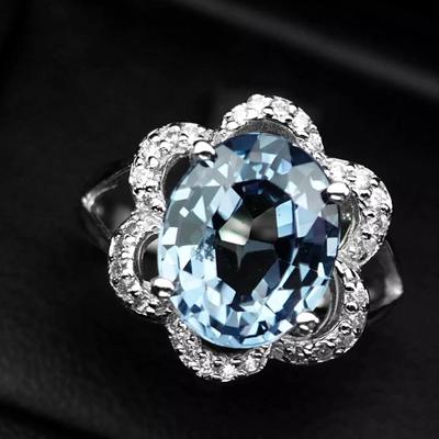 Gorgeous Color Change Sapphire 5.80Ct 925 Sterling Silver Floral Ring