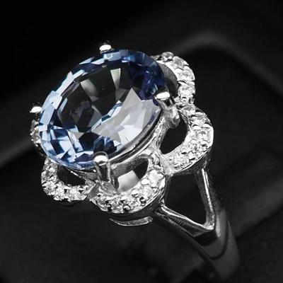 Gorgeous Color Change Sapphire 5.80Ct 925 Sterling Silver Floral Ring