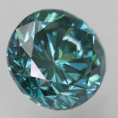 IGL Cert 0.42 Carat Vivid Blue VVS1 Round Brilliant Natural Enhanced Diamond 4.63mm
