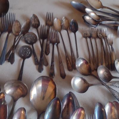 Collection of Silver Plated Flatware- Assorted Makers