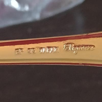 Elegance Japan Goldelectroplate Flatware with Storage Box- Approx 55 Pieces- New in Package