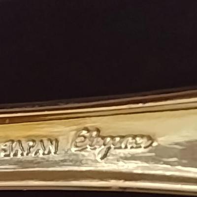 Elegance Japan Goldelectroplate Flatware with Storage Box- Approx 55 Pieces- New in Package