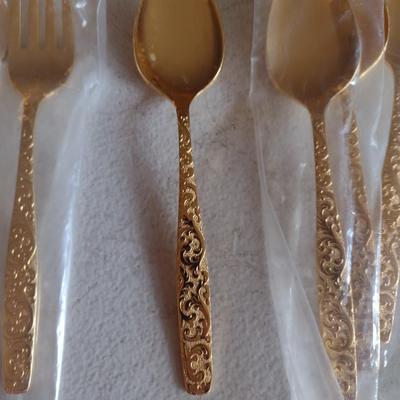 Americana Golden Heritage Flatware- 16 Pieces- Mostly in New Condition