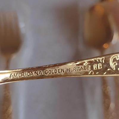 Americana Golden Heritage Flatware- 16 Pieces- Mostly in New Condition