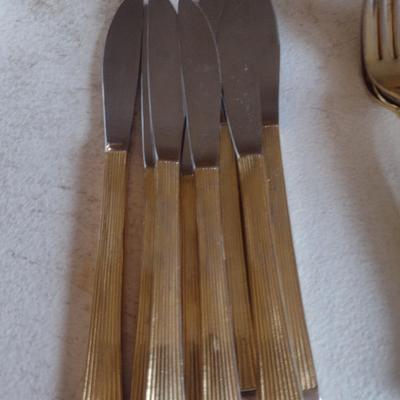 Northcraft Gold Plated Japan Flatware- Approx 48 Pieces- In Used Condition