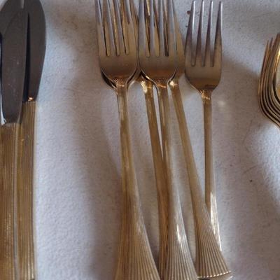 Northcraft Gold Plated Japan Flatware- Approx 48 Pieces- In Used Condition