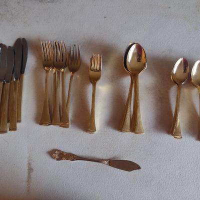 Northcraft Gold Plated Japan Flatware- Approx 48 Pieces- In Used Condition