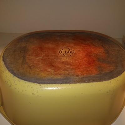 WATERFORD MAPLE LEAF DISH, NEW UTENSILS AND A CLUB DUTCH OVEN
