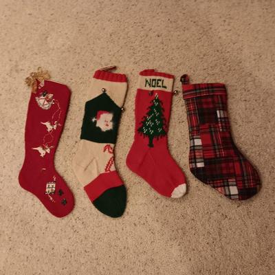 4 VINTAGE CHRISTMAS STOCKINGS