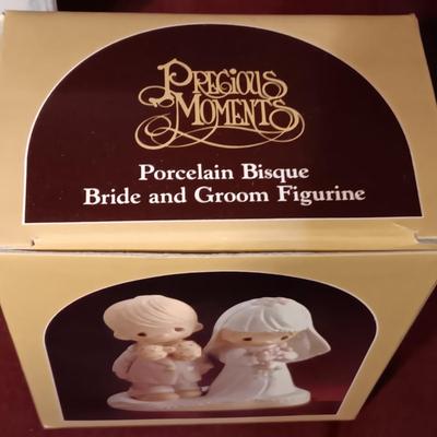 PRECIOUS MOMENTS AND RUSS BRIDE AND GROOM FIGURINES