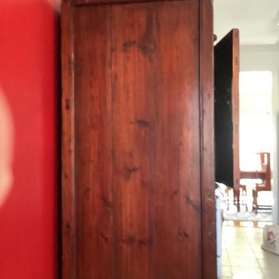 K8215 Vintage 19th Century Chinese Kitchen Red Cabinet