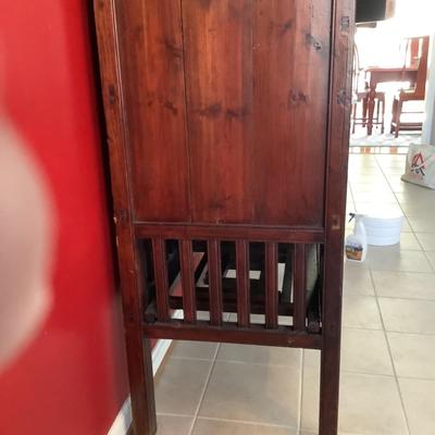 K8215 Vintage 19th Century Chinese Kitchen Red Cabinet