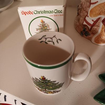 SPODE COFFEE MUG, COOKIE JAR, SALT/PEPPER SHAKERS AND MORE