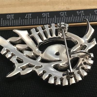 Vintage Unsigned Mazer Spray Rhinestone Pendant/Brooch