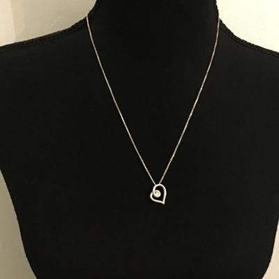 Beautiful 925 Italy Chain With Marked Heart Pendant Crystal Stone