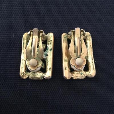 Vintage Gold tone clip on earrings