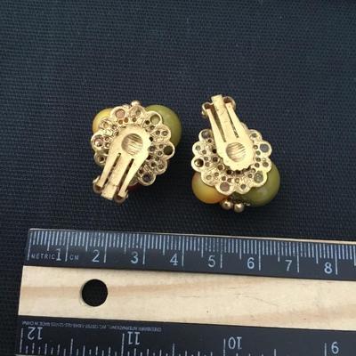 Beautiful warm color beaded go pro clip on earrings