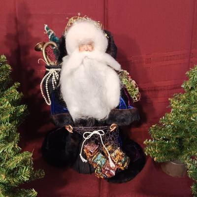 REALISTIC CHRISTMAS VILLAGE TREES AND A HANDMADE SANTA
