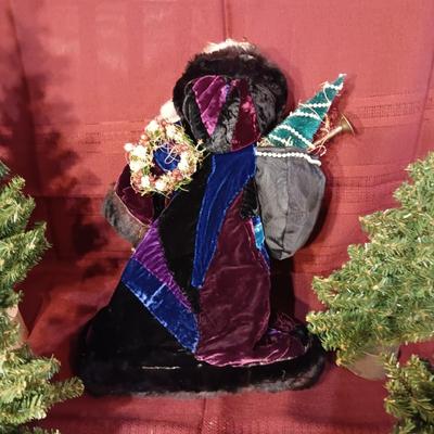 REALISTIC CHRISTMAS VILLAGE TREES AND A HANDMADE SANTA