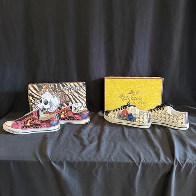 Ed Hardy & Brighton Sneakers Size 7 (GB1-BM)