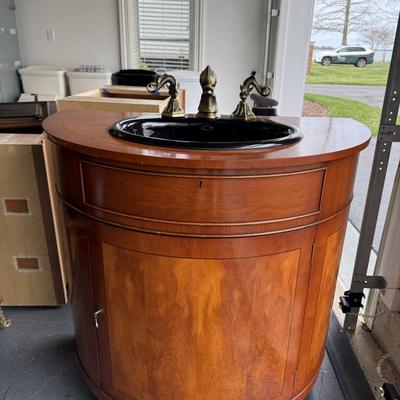 611 Dolphin Handled Faucet with Demilune Sink Base