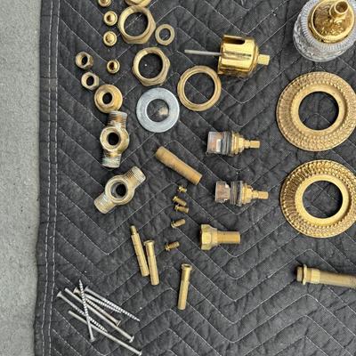612 Large LOT of Brass Crystal and Bird Sink & Tub Hardware