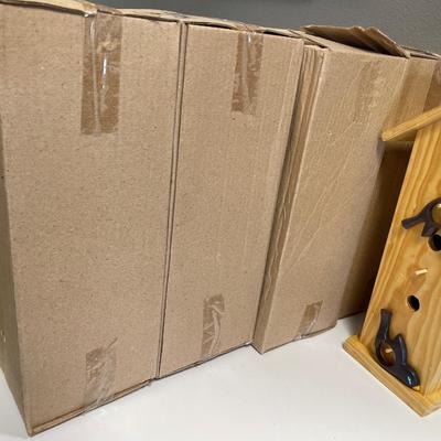 11” tall wood bird houses 5 of them