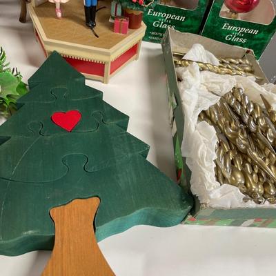 Christmas decor, deer, bells and ornaments
