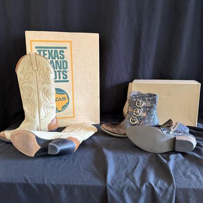 Three Pairs of Cowboy Boots by Texas Brand Boots & More (GB1-BM)