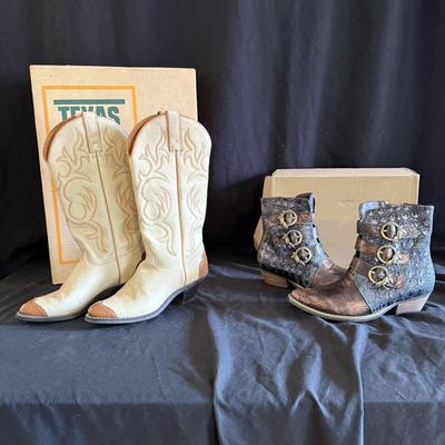 Three Pairs of Cowboy Boots by Texas Brand Boots & More (GB1-BM)