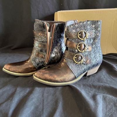 Three Pairs of Cowboy Boots by Texas Brand Boots & More (GB1-BM)