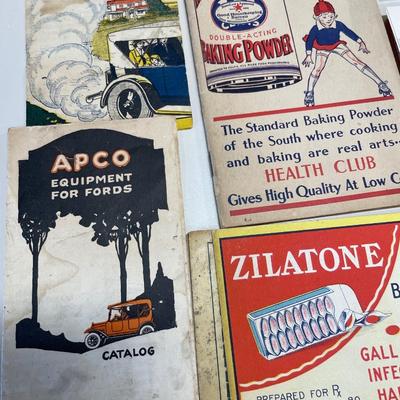 Vintage advertising and post cards with token