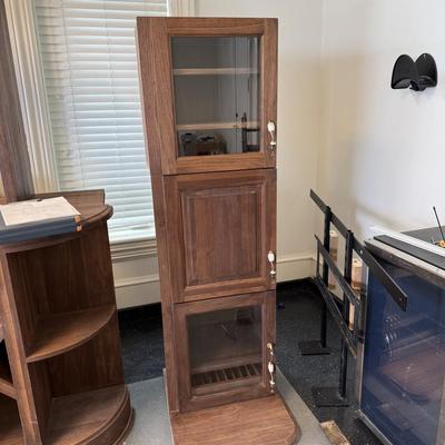 620 Three Tier Redwood or Mahogany Cigar Humidor Storage Cabinet