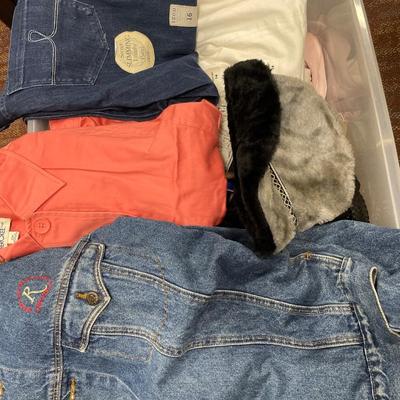 Tote with vintage clothes