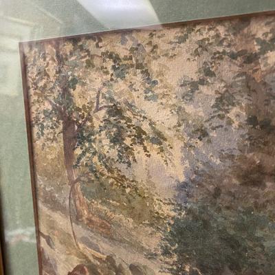 Framed scenic watercolor by W. Drake