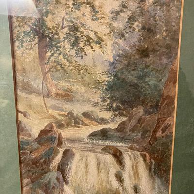 Framed scenic watercolor by W. Drake