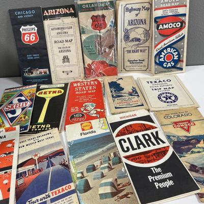 Vintage road maps