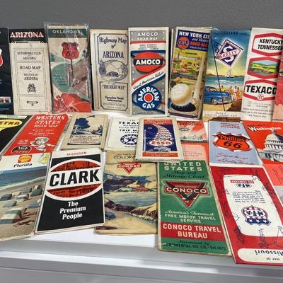 Vintage road maps