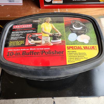 Craftsman 10 in Buffer Polisher w pads and Bucket