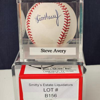 Steve Avery Twins OMLB Signed Autographed Baseball In Collectors Case