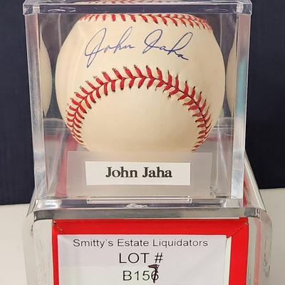 John Jaha Brewers OMLB Signed Autographed Baseball In Collectors Case