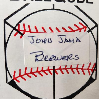John Jaha Brewers OMLB Signed Autographed Baseball In Collectors Case